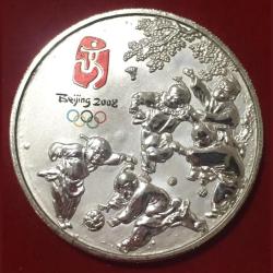 Alternative view of 2008 Beijing Olympics The Mascots Commemorative Medallion Set Gold Silver Plated With capsool unc