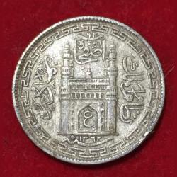 Hyderabad, Princely state of 4 Anna - Mir Usman Ali Khan Silver Coin #N79