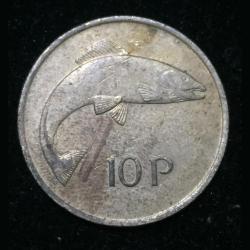 Alternative view of Ireland 10 Pence 1975 large type Coin #Z-351