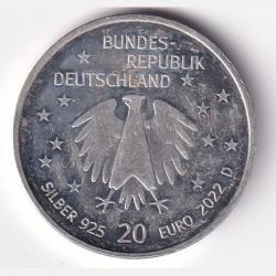 Alternative view of Germany 20 Euro Commemorative issue UNC Silver Colour Coin #Z-367