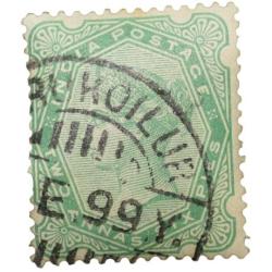 Postal Stamp of Victoria 2 Annas 6 Pies - Green Colour - Used Condition as per Image.