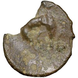 Potin Coin of Satavahan Dynasty (1st Cen. BC) from Nashik with Elephant/Ujjaini-Tree Railing