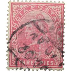 Postal Stamp of Victoria 3 Pies Pink Colour - Used Condition as per Image.