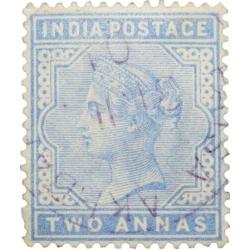 Postal Stamp of Victoria 2 Annas - Blue Colour - Used as per Image.