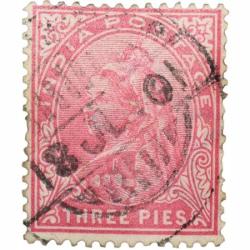 Postal Stamp of Victoria 3 Pies Pink Colour - Used Condition as per Image.