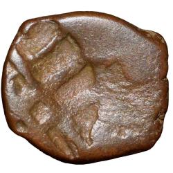Copper Paisa of Mewar State (17th - 18th Cen. AD) of Umrada Mint with Cross Lines
