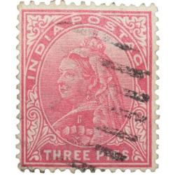 Postal Stamp of Victoria 3 Pies Pink Colour - Used Condition as per Image.