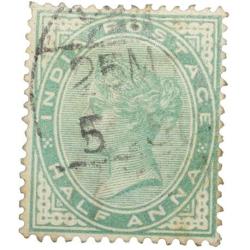 Postal Stamp if Victoria 1/2 Anna Green Colour - Used Condition as per Image.