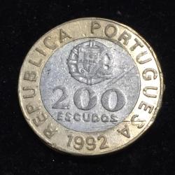 Portugal 200 Escudos (1992) Bimettalic Rare Coin Lowest price #L-377