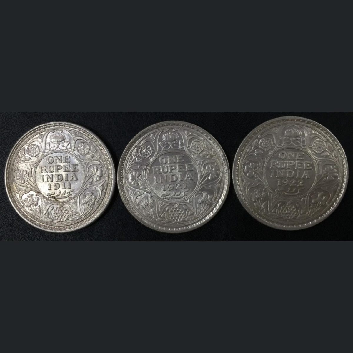 1911,1921,1922 Rare date's top grade almost unc Type set George fifth British india coin - Image 4