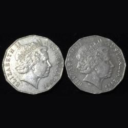 Alternative view of Australia commemorative 2 different half dollar Big size old ishu rare coin #R59