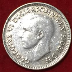 Alternative view of 1950 Australia 3 Pence - George VI without "IND:IMP" Silver Rare Coin #M4