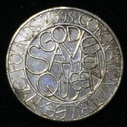 2003 United Kingdom 5 Pounds - Elizabeth II Coronation Jubilee Commemorative issue Big SizeCoin#D-6
