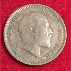 Alternative view of 1905 India - British ¼ Anna - Edward VII Rare Coin #Z-104