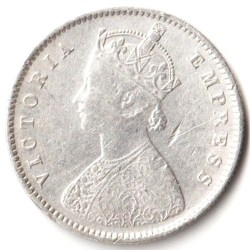 Alternative view of Half Rupee 1899 Bombay Mint of Victoria Empress SCARE Collectible British India Silver Coin