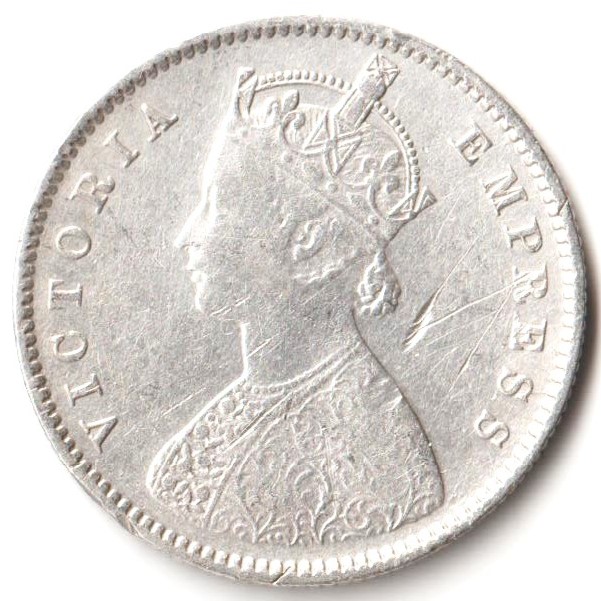 Half Rupee 1899 Bombay Mint of Victoria Empress SCARE Collectible British India Silver Coin - Image 2