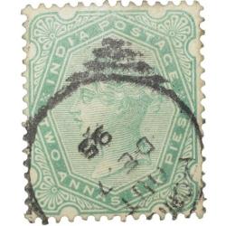 Postal Stamp of Victoria 2 Annas 6 Pies - Green Colour - Used Condition as per Image.