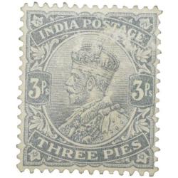Postage Stamp of George V 3 Pies Grey Colour - Mint Un-Used Condition as per Image.