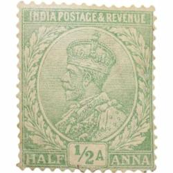 Postage Stamp of George V 1/2 Anna Green Colour - Mint Un-Used Condition as per Image.