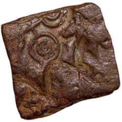 Copper Inscribed Punch-Marked of Damabhadra of Bhadra/Mitra Dynasty (200 BC) Rare