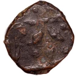Alternative view of Copper 1/2 Paisa of Gwalior State INO Shah Alam II (AD 1759-1806) of Burhanpur Mint Flower Mint Mark