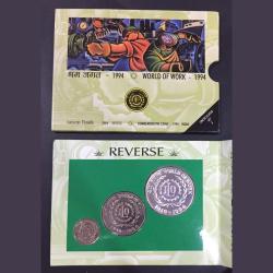 Alternative view of World of Work 1994 3 coin set ( Uncirculated) Mumbai mint Rare set