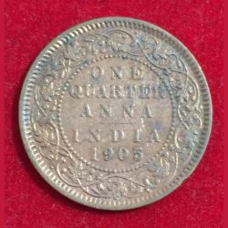 1905 India - British ¼ Anna - Edward VII Rare Coin #Z-104