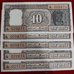 K. R. Puri old ishu black board (5 note seriel gem unc) rare note