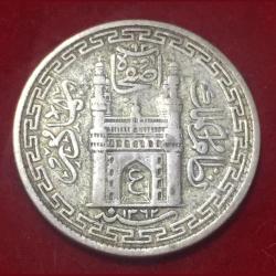 Hyderabad, Princely state of 4 Anna - Mir Usman Ali Khan Silver Coin #N80