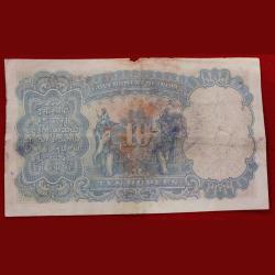 Alternative view of George Fifth 10 Ruppes British india Governor j. W. Kelly Rare note