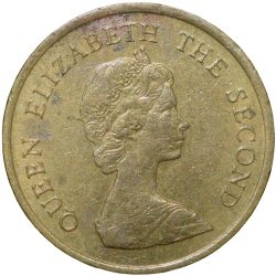 Brass 10 Cents of Elizabeth II (AD1983) of Hong Kong
