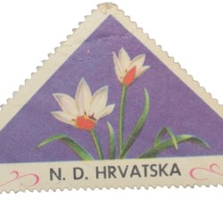 Postal Stamp of Crotia Country - Triangular Shaped Blue Colour with Lily Flower - Mint Un-Used Condition as per Image.