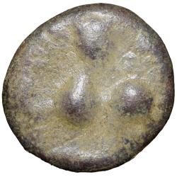 Alternative view of Lead Coin of Chudasama Dynasty(10th Cen. AD) with Lion/Fire Alter Rare