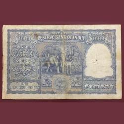 Alternative view of 100 Ruppes note india (एक सौ रुपये) elephant🐘 ishu top condition note governer B. Ramarao (Red Numbers)