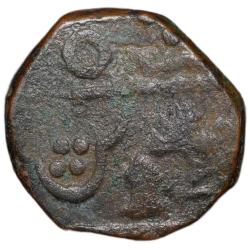 Copper 1/2 Anna of Maheshwar Mint of Indore State (17th - 18th Cen. AD) KM 68