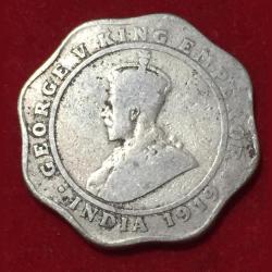 4 Anna's 1919 George V British India Rare Coin #N38