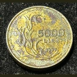 Turkey 5000 Lira 1997 Rare Lowest Price Coin #Z61