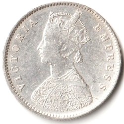 Alternative view of Half Rupee 1899 Bombay Mint of Victoria Empress SCARE Collectible British India Silver Coin