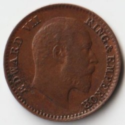 Extremely Fine Grade 1/12 Anna 1907 Copper Coin of Edward VII British India Coinage