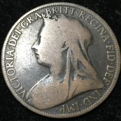 1898 United Kingdom 1 Penny - Victoria 3rd portrait One Penny Big Size Lowest Price Coin #V68