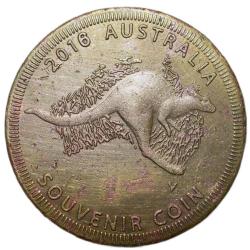 Brass Souvenir Coin of Australia - Symbio Wildlife Park with Kangaroo