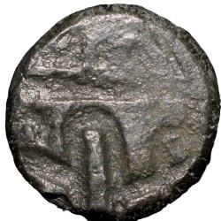 Alternative view of Silver 1/8 Rupee of Indore State (17th - 18th Cen. AD) INO Alamgir II with Die Clash Error/Lakhi Rare