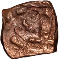 Copper Paisa of Dhar State(1700-1800 AD) Anonymous Type Swastika-Dagger/Floral-Dagger Rare