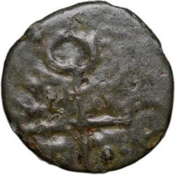 Alternative view of Potin Coin of Satavahana Dynasty(1st Cen. BC) of Junnar Lion Small Flan