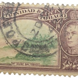 Postal Stamp of Trinidad & Tobago 3-Cents Brown-Green Colour with Mt. Irvine Bay, Tobago Used Condit