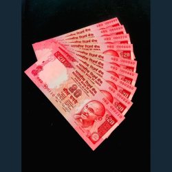 Rs 20 India Banknote Fancy Numbers Set 000110 to 000990 Gem Unc Telescope Font Issue