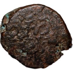 Alternative view of Copper Coin of Ujjaini(2nd Cen. BC) with Lord Shiva Standing Facing with Dand & Kamandalu, Tree Rail