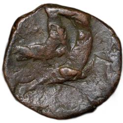 Alternative view of Copper Paisa of Dhar State(17th-18th Cen. AD) Anonymous Type Unlisted in KM with Dagger