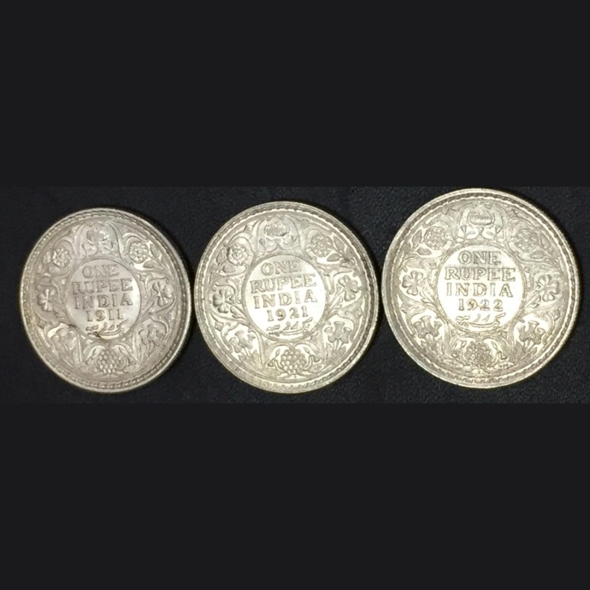 1911,1921,1922 Rare date's top grade almost unc Type set George fifth British india coin - Image 2