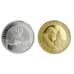 Poland 10 Złotych Pope John Paul II 2005 Commemorative Gold (.999) plated silver (.925) with capsule